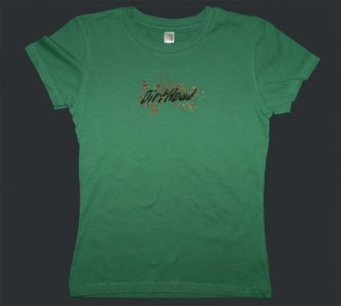 Womens Back Splatter Sage Green Tee Front